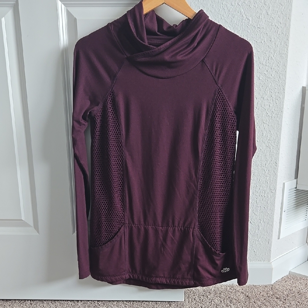 Maurices Purple Cowl Neck Athletic Style Top